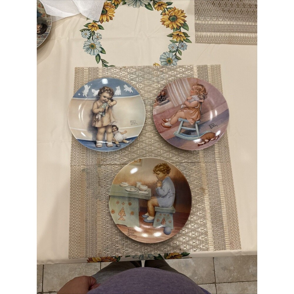 Bessie Pease Gutmann Collector's plates, set of 3-Little Mothers, Magical Moment